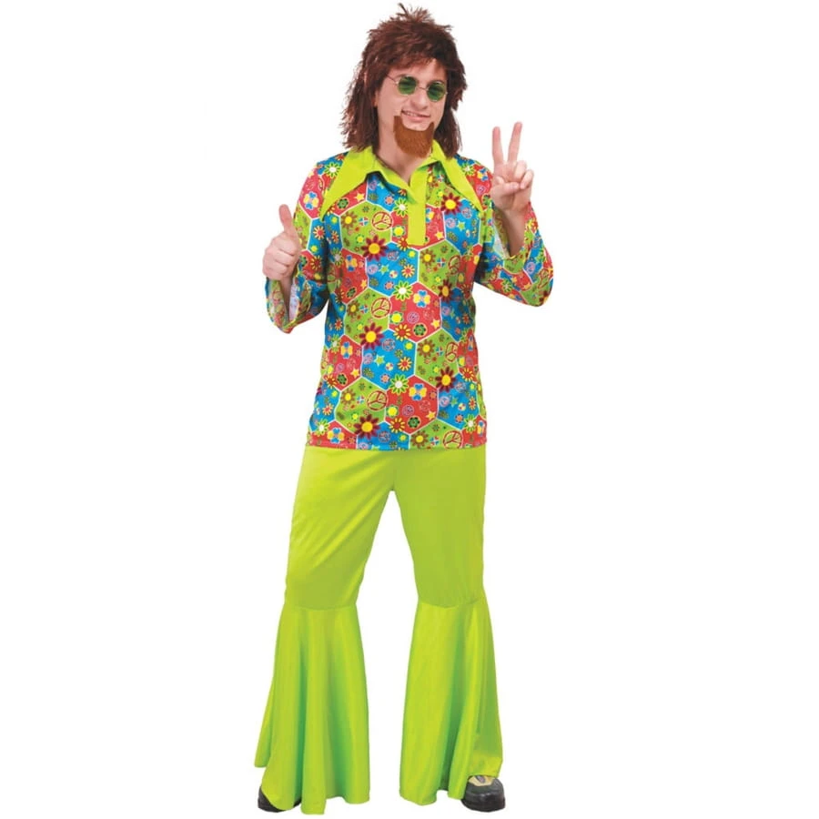 Costume Hippie Woodstock Vert Pour Homme 3 Costume Hippie Woodstock Vert Pour Homme