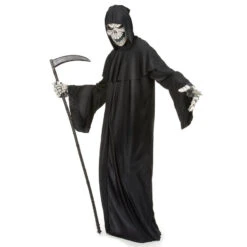 Costume Noir De La Faucheuse Squelette -Boutique De Carnaval D'Halloween Costume noir de la faucheuse squelette 24204
