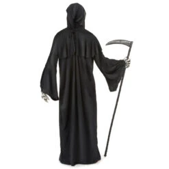Costume Noir De La Faucheuse Squelette -Boutique De Carnaval D'Halloween Costume noir de la faucheuse squelette 24205