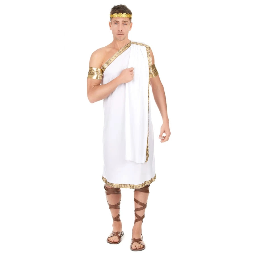 Costume Tunique Grecque Blanche Pour Homme 4 Costume Tunique Grecque Blanche Pour Homme – Image 2