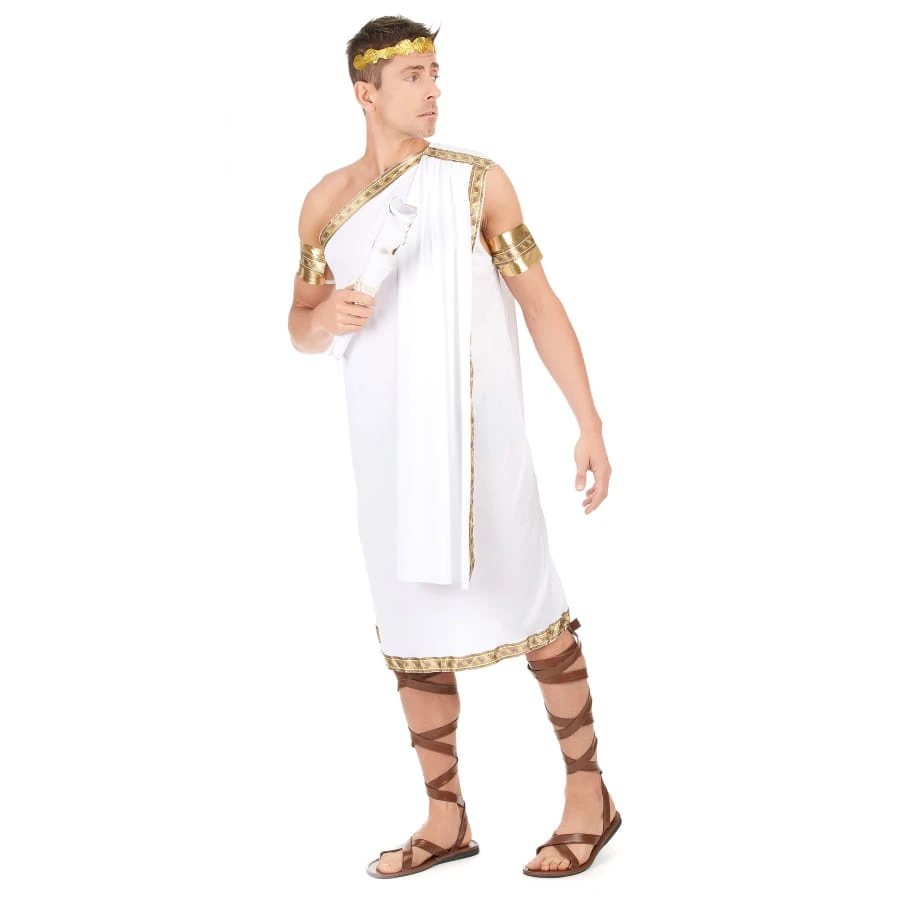 Costume Tunique Grecque Blanche Pour Homme 5 Costume Tunique Grecque Blanche Pour Homme – Image 3