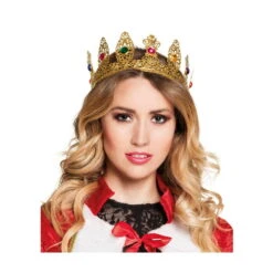 Couronne De Reine En Métal Doré Avec Pierres