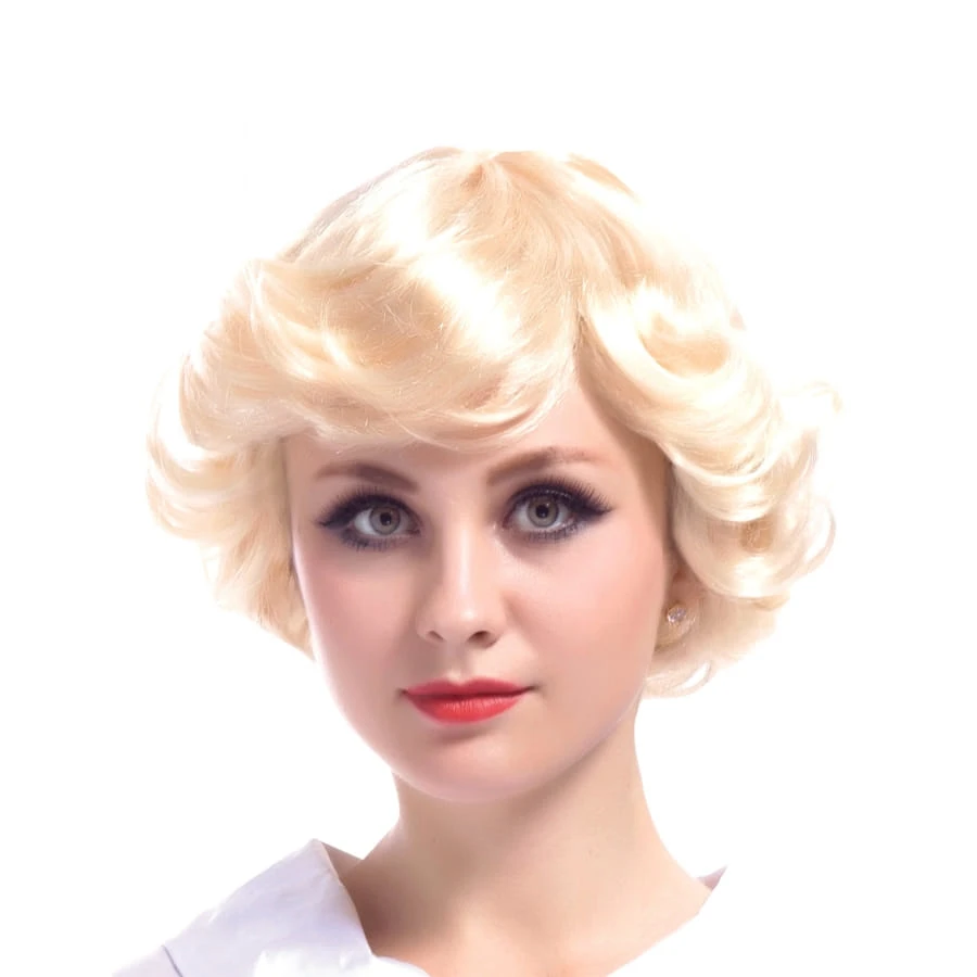 Courte Perruque Blonde Style Vintage 3 Courte Perruque Blonde Style Vintage