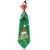 Cravate Merry Christmas Verte Pailletée -Boutique De Carnaval D'Halloween Cravate merry christmas verte pailletee