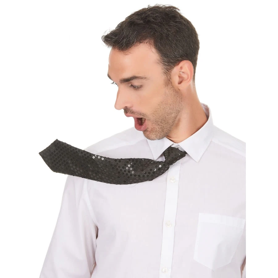 Cravate Noire Recouverte De Sequins 3 Cravate Noire Recouverte De Sequins