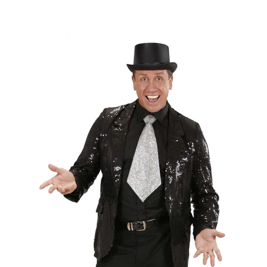 Cravate Paillette Argent 4 Cravate Paillette Argent – Image 2