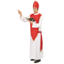Déguisement De Cardinal Rouge Et Blanc Pour Homme -Boutique De Carnaval D'Halloween Deguisement de cardinal rouge et blanc pour homme 17362