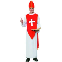 Déguisement De Cardinal Rouge Et Blanc Pour Homme -Boutique De Carnaval D'Halloween Deguisement de cardinal rouge et blanc pour homme 17364
