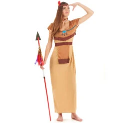 Déguisement De Femme Indienne Marron -Boutique De Carnaval D'Halloween Deguisement de femme indienne marron 14611