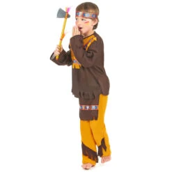 Déguisement De Guerrier Indien Marron Pour Garçon -Boutique De Carnaval D'Halloween Deguisement de guerrier indien marron pour garcon 13323