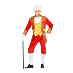 Déguisement De Marquis Rouge Et Doré Pour Homme
