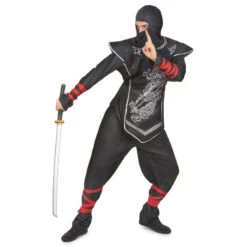 Déguisement De Ninja Dragon Noir Pour Adulte -Boutique De Carnaval D'Halloween Deguisement de ninja dragon noir pour adulte 14624