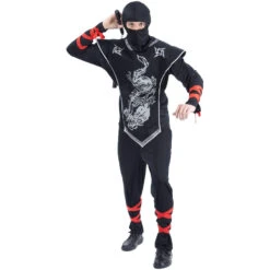 Déguisement De Ninja Dragon Noir Pour Adulte