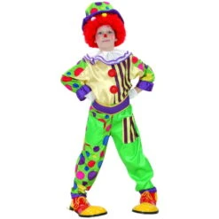 Déguisement De Petit Clown Multicolore à Motifs -Boutique De Carnaval D'Halloween Deguisement de petit clown multicolore a motifs 24320