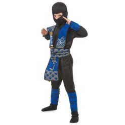 Déguisement De Petit Ninja Bleu Et Noir 11 Déguisement De Petit Ninja Bleu Et Noir -Boutique De Carnaval D'Halloween Deguisement de petit ninja bleu et noir 14715