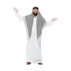 Déguisement De Prince Arabe Gris Et Blanc, Adulte -Boutique De Carnaval D'Halloween Deguisement de prince arabe gris et blanc adulte 56881