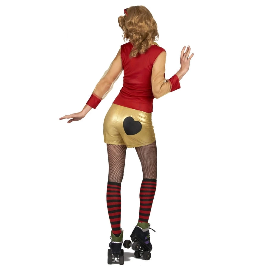 Déguisement De Roller Girl Rouge Et Or 5 Déguisement De Roller Girl Rouge Et Or – Image 3