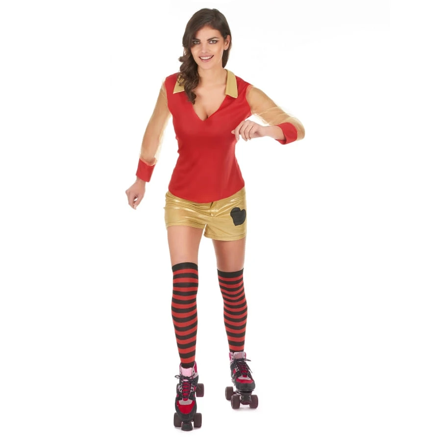 Déguisement De Roller Girl Rouge Et Or 6 Déguisement De Roller Girl Rouge Et Or – Image 4