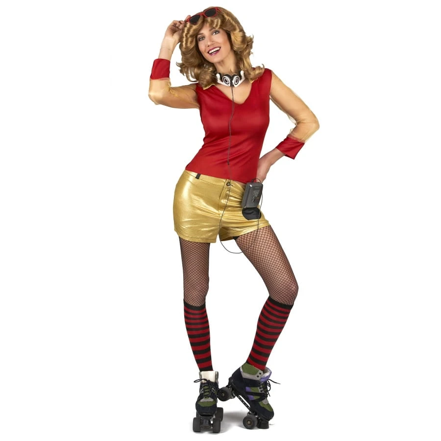 Déguisement De Roller Girl Rouge Et Or 3 Déguisement De Roller Girl Rouge Et Or