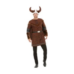 Déguisement De Viking Marron Avec Casque, Adulte