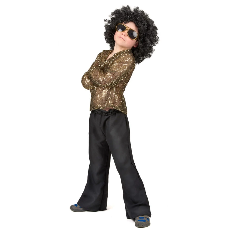 Déguisement Disco Noir Et Doré Pour Enfant 4 Déguisement Disco Noir Et Doré Pour Enfant – Image 2