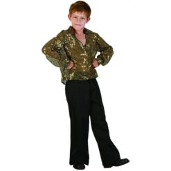 Déguisement Disco Noir Et Doré Pour Enfant 9 Déguisement Disco Noir Et Doré Pour Enfant -Boutique De Carnaval D'Halloween Deguisement disco noir et dore pour enfant 21410
