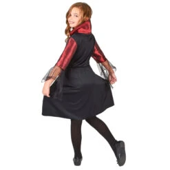 Déguisement Fille Vampire Noir Et Bordeaux Satiné -Boutique De Carnaval D'Halloween Deguisement fille vampire noir et bordeaux satine 14430