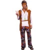 Déguisement Hippie Marron Avec Pantalon à Motifs -Boutique De Carnaval D'Halloween Deguisement hippie marron avec pantalon a motifs