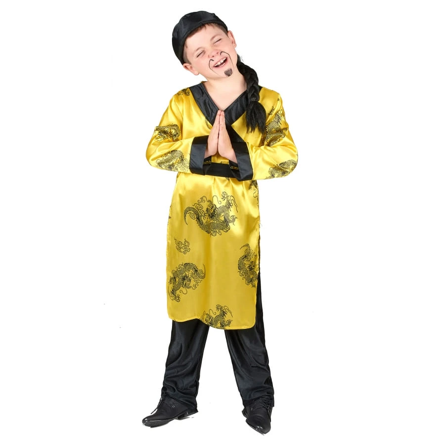Déguisement Jaune De Petit Chinois Traditionnel 4 Déguisement Jaune De Petit Chinois Traditionnel – Image 2