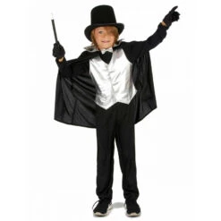 Déguisement Noir Argenté De Petit Magicien