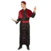Déguisement Noir De Prêtre Avec Capeline Rouge 2 Déguisement Noir De Prêtre Avec Capeline Rouge -Boutique De Carnaval D'Halloween Deguisement noir de pretre avec capeline rouge