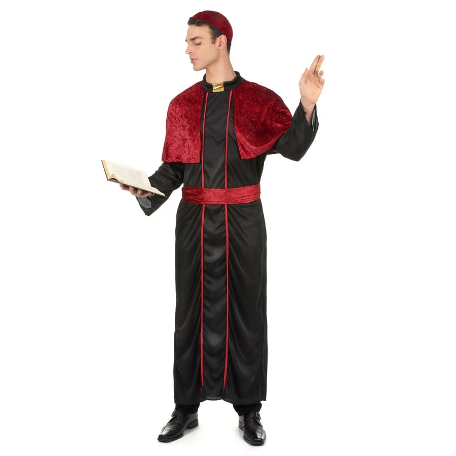 Déguisement Noir De Prêtre Avec Capeline Rouge 3 Déguisement Noir De Prêtre Avec Capeline Rouge