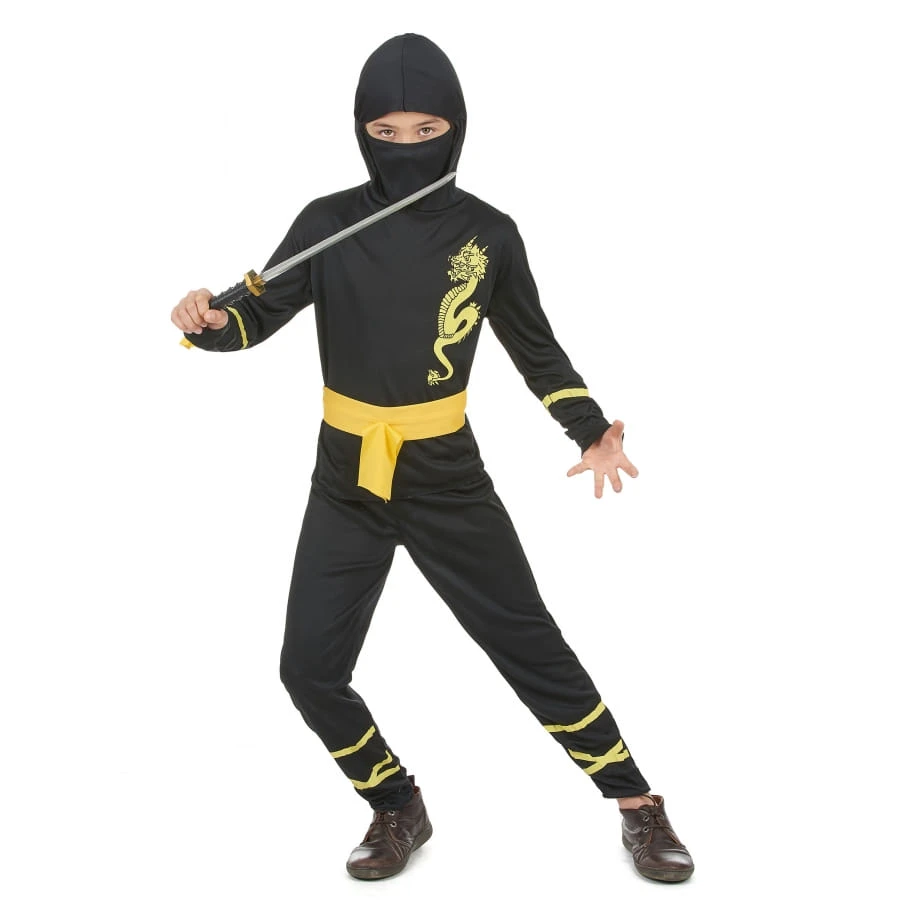 Déguisement Noir Et Jaune De Ninja Pour Garçon 4 Déguisement Noir Et Jaune De Ninja Pour Garçon – Image 2