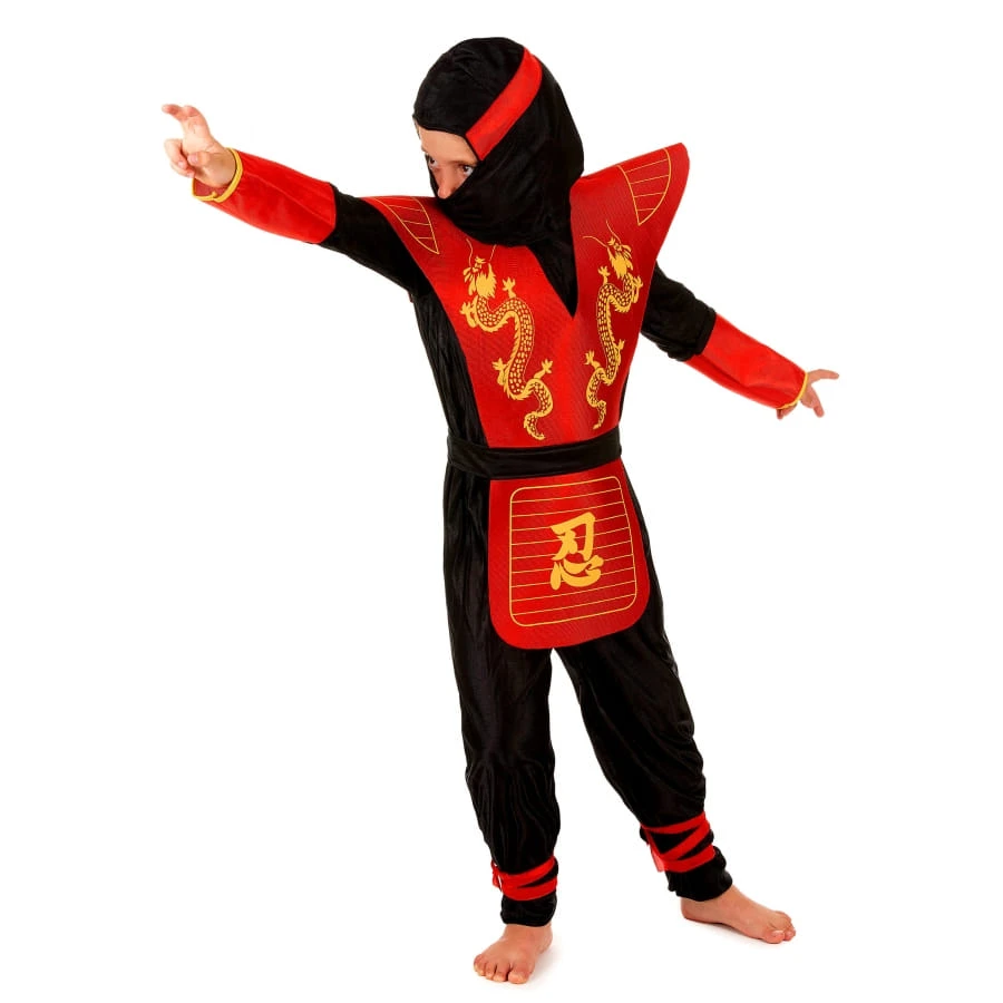 Déguisement Petit Ninja Rouge Avec Larges épaules 4 Déguisement Petit Ninja Rouge Avec Larges épaules – Image 2