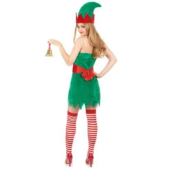 Déguisement Robe Courte De Lutin De Noël -Boutique De Carnaval D'Halloween Deguisement robe courte de lutin de noel 14345