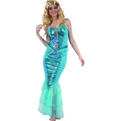 Déguisement Robe De Sirène Bleue Pour Femme 9 Déguisement Robe De Sirène Bleue Pour Femme -Boutique De Carnaval D'Halloween Deguisement robe de sirene bleue pour femme 24004