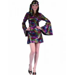 Déguisement Robe Disco Courte Et Colorée -Boutique De Carnaval D'Halloween Deguisement robe disco courte et coloree 24007