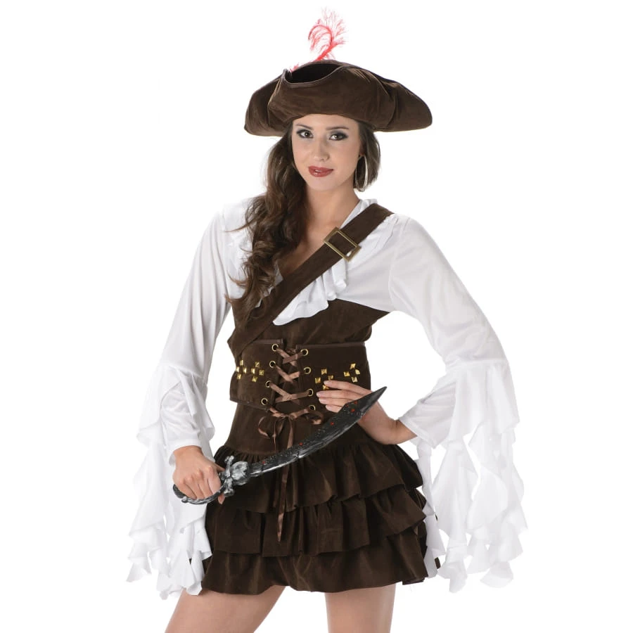 Déguisement Robe Marron De Femme Pirate 4 Déguisement Robe Marron De Femme Pirate – Image 2