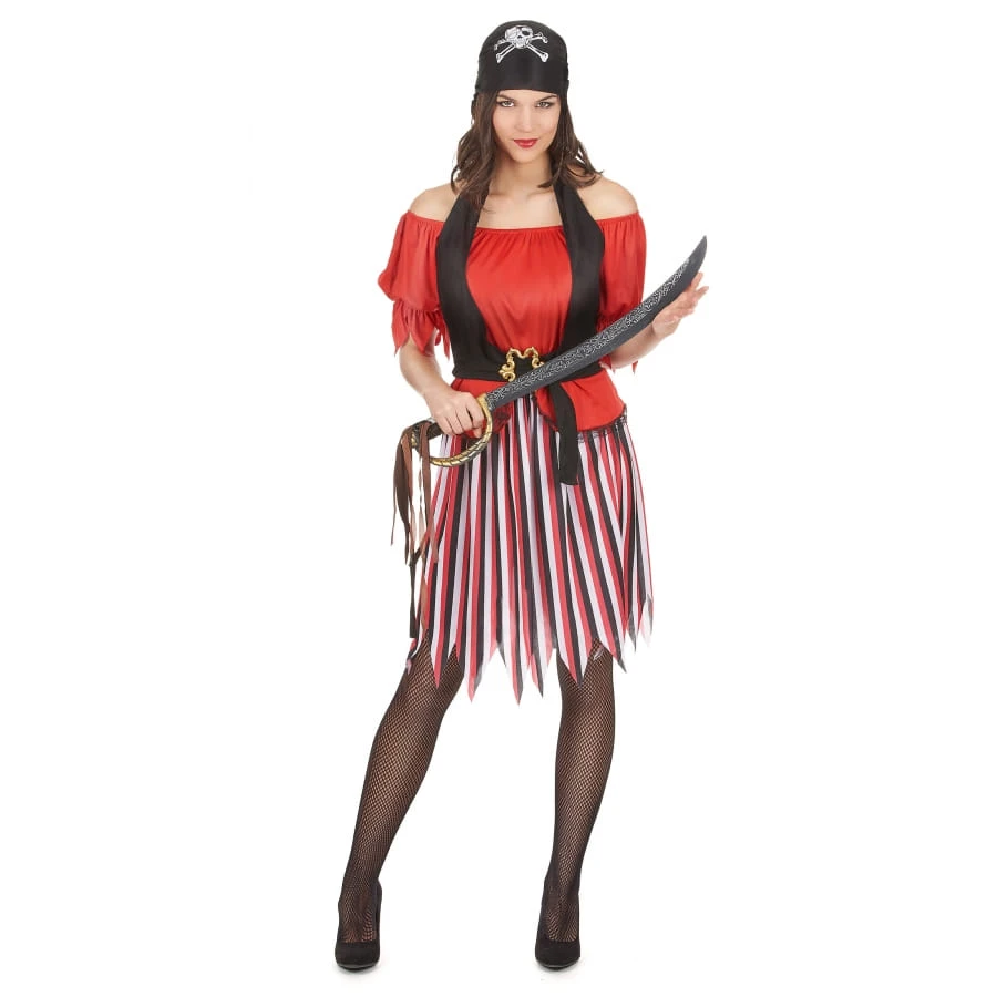Déguisement Rouge De Femme Pirate 4 Déguisement Rouge De Femme Pirate – Image 2