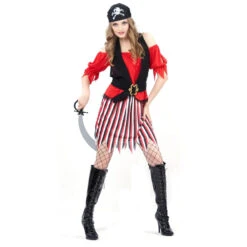 Déguisement Rouge De Femme Pirate