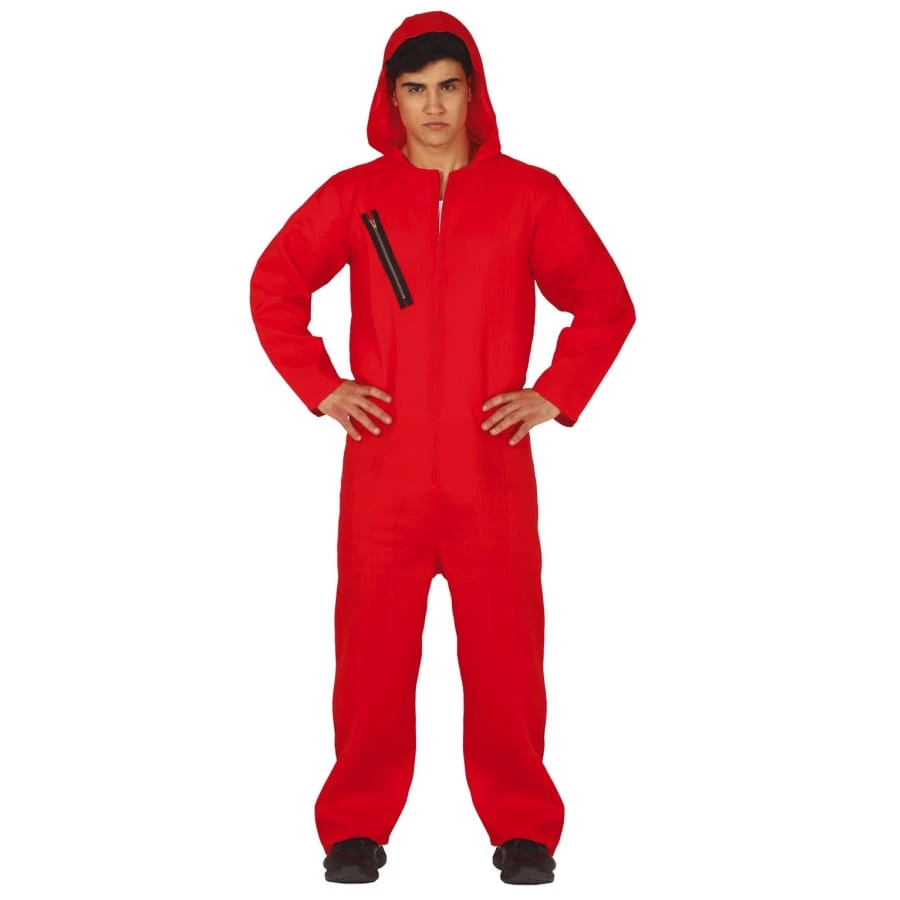 Déguisement Rouge Uni De Braqueur Pour Adulte 3 Déguisement Rouge Uni De Braqueur Pour Adulte