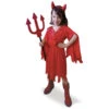 Déguisement Rouge Uni De Petite Diablesse -Boutique De Carnaval D'Halloween Deguisement rouge uni de petite diablesse