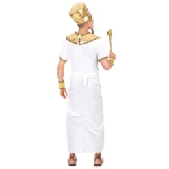 Déguisement Tunique De Pharaon Blanche Et Dorée -Boutique De Carnaval D'Halloween Deguisement tunique de pharaon blanche et doree 12280