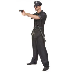 Déguisement Uniforme De Police Noir Pour Adulte -Boutique De Carnaval D'Halloween Deguisement uniforme de police noir pour adulte 14363