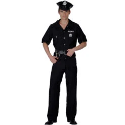 Déguisement Uniforme De Police Noir Pour Adulte
