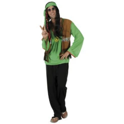 Déguisement Vert De Hippie -Boutique De Carnaval D'Halloween Deguisement vert de hippie 21488