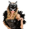 Demi-masque De Chat En Plumes Et Paillettes