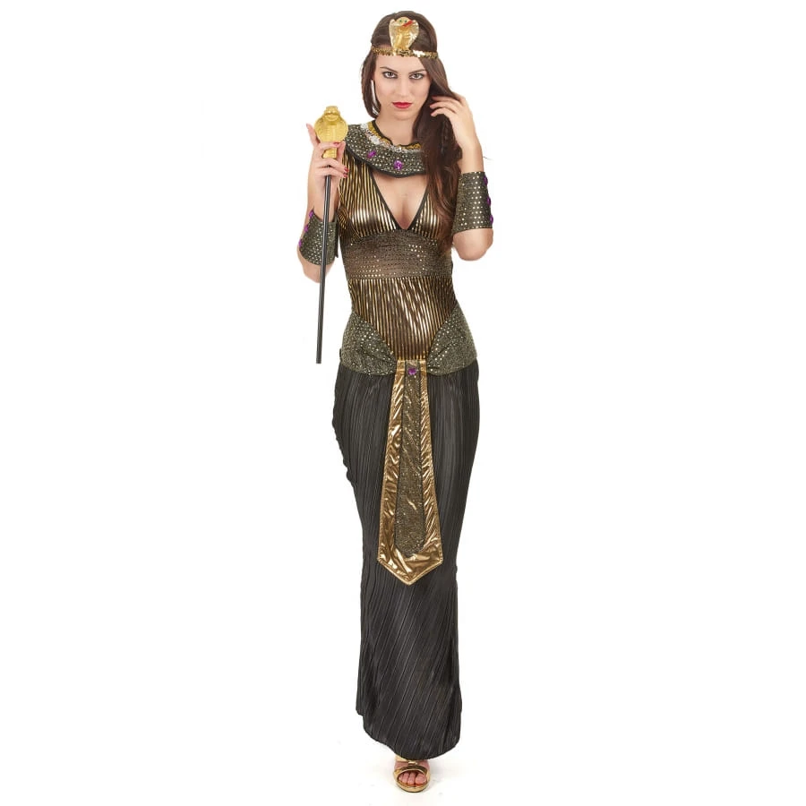 Elegant Costume Noir Et Doré De Reine Egyptienne 3 Elegant Costume Noir Et Doré De Reine Egyptienne