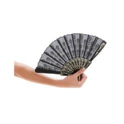 Elegant éventail Noir Et Doré 5 Elegant éventail Noir Et Doré -Boutique De Carnaval D'Halloween Elegant eventail noir et dore 18007