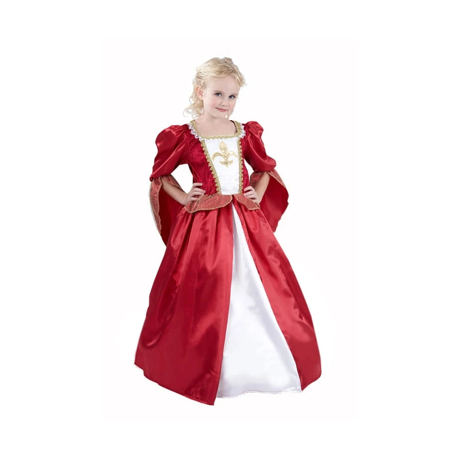 Elégante Robe Rouge Médiévale Pour Fillette 3 Elégante Robe Rouge Médiévale Pour Fillette